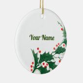 名前パーソナライズされたクリスマス飾り セラミックオーナメント (右)