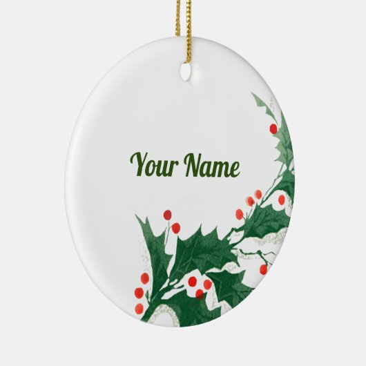 名前パーソナライズされたクリスマス飾り セラミックオーナメント (右)