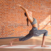 名前パーソナライズされたクリーム色ピンク抽象芸術パターン ヨガマット