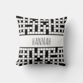 名前パーソナライズされたクロスワードパズルパターン クッション (正面)