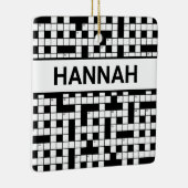 名前パーソナライズされたクロスワードパズルパターン セラミックオーナメント (右)