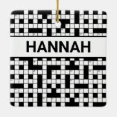 名前パーソナライズされたクロスワードパズルパターン セラミックオーナメント (裏面)