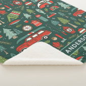 名前パーソナライズされたク素朴リスマスキャンプ シェルパブランケット (3/4)