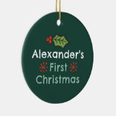 名前パーソナライズされたク素朴リスマスキャンプ セラミックオーナメント (右)