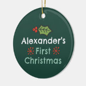 名前パーソナライズされたク素朴リスマスキャンプ セラミックオーナメント (左)