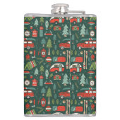 名前パーソナライズされたク素朴リスマスキャンプ フラスク (裏面)