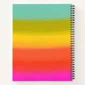 名前パーソナライズされたグラディエントのレインボーカラフルはっきりした ノートブック (裏面)