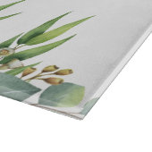 名前パーソナライズされたグリーンウォーター色離れの カッティングボード (角)