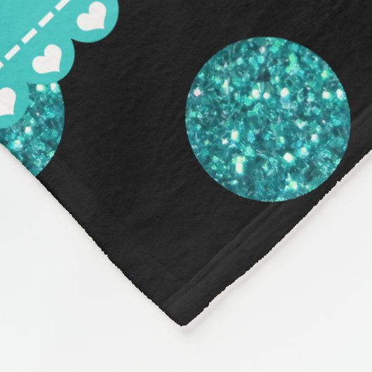 名前パーソナライズされたコアラターコイズ水玉模様 フリースブランケット (角)