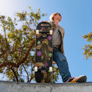 名前パーソナライズされたコイ魚 スケートボード