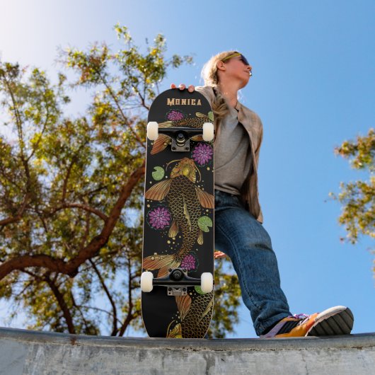 名前パーソナライズされたコイ魚 スケートボード (室外1)