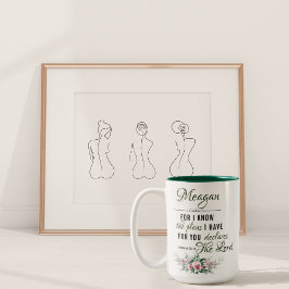 名前パーソナライズされたコーヒーマグ：エレミヤ29:11 ツートーンマグカップ