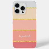 名前パーソナライズされたコーラルストライプパレットチップ Case-Mate iPhoneケース (裏面)