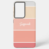 名前パーソナライズされたコーラルストライプパレットチップ SAMSUNG GALAXYケース (裏面)