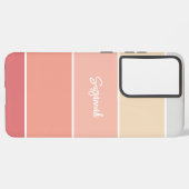名前パーソナライズされたコーラルストライプパレットチップ SAMSUNG GALAXYケース (左側面)