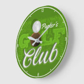 名前パーソナライズされたゴルファー緑ゴルフコースクラブ ラージ壁時計 (傾斜)