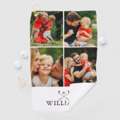 名前パーソナライズされたゴルフクラブ写真コラージュ ゴルフタオル (インサイチュ)