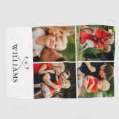 名前パーソナライズされたゴルフクラブ写真コラージュ ゴルフタオル (横)