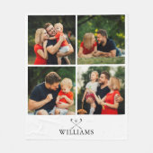 名前パーソナライズされたゴルフクラブ写真コラージュ フリースブランケット (正面)