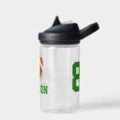 名前パーソナライズされたサッカーのジャージー番号 ウォーターボトル (左面)