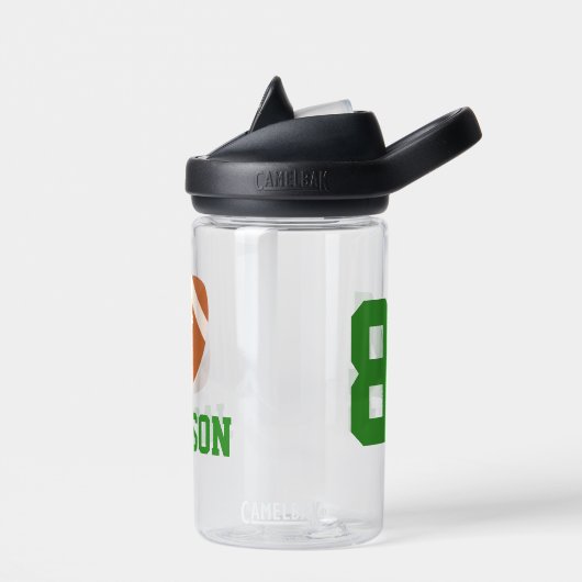 名前パーソナライズされたサッカーのジャージー番号 ウォーターボトル (左面)