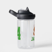 名前パーソナライズされたサッカーのジャージー番号 ウォーターボトル (右面)