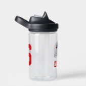 名前パーソナライズされたサッカーをテーマにした ウォーターボトル (右面)