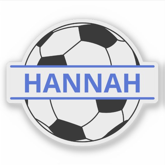 名前パーソナライズされたサッカーボール、サッカーカスタムボール シール (正面)