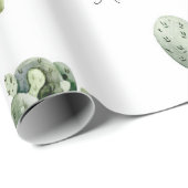 名前パーソナライズされたサボテン ラッピングペーパー (ロールコーナー)