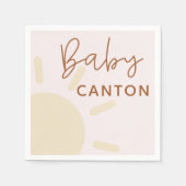 名前パーソナライズされたサンシャインボホベイビーシャワー スタンダードカクテルナプキン (正面)