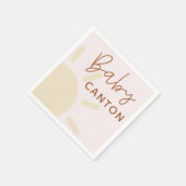 名前パーソナライズされたサンシャインボホベイビーシャワー スタンダードカクテルナプキン (角)