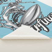 名前パーソナライズされたサーファービッグウェーブスケルトンサーフィン シェルパブランケット (3/4)