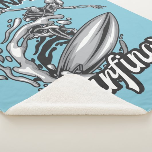 名前パーソナライズされたサーファービッグウェーブスケルトンサーフィン シェルパブランケット (3/4)