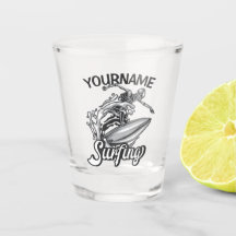 名前パーソナライズされたサーファービッグウェーブスケルトンサーフィン