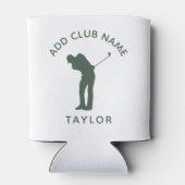 名前パーソナライズされたサーモダンジグリーンゴルフクラブ名 缶クーラー (裏面)