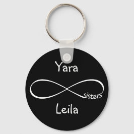 名前パーソナライズされたシスタースインフィニティシンボルシンプル キーホルダー