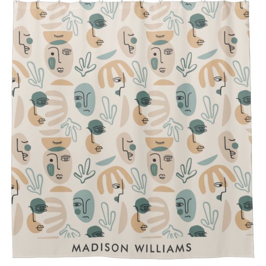 名前パーソナライズされたシャワーカーテン シャワーカーテン (正面)