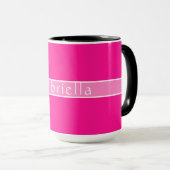 名前パーソナライズされたシンプルホットピンク マグカップ (正面右)
