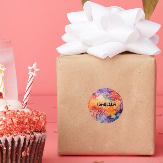 名前パーソナライズされたシール ラウンドシール (パーティー)