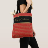 名前パーソナライズされたジョラボカフロオレッドブックフラッド トートバッグ (クローズアップ)