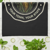 名前パーソナライズされたスウィートコーンガーデンファーム農家 キッチンタオル (折り畳み)