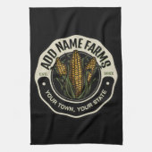 名前パーソナライズされたスウィートコーンガーデンファーム農家 キッチンタオル (縦)