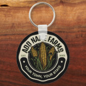 名前パーソナライズされたスウィートコーンガーデンファーム農家 キーホルダー (正面)