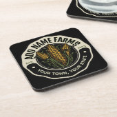 名前パーソナライズされたスウィートコーンガーデンファーム農家 コースター (左側)