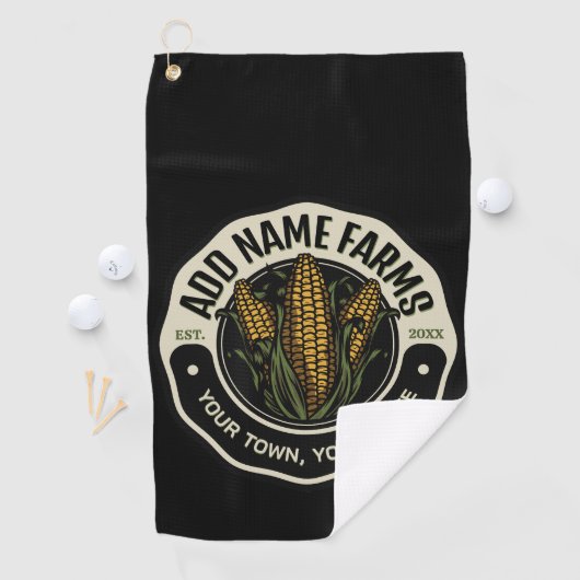 名前パーソナライズされたスウィートコーンガーデンファーム農家 ゴルフタオル (インサイチュ)