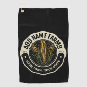 名前パーソナライズされたスウィートコーンガーデンファーム農家 ゴルフタオル (正面)