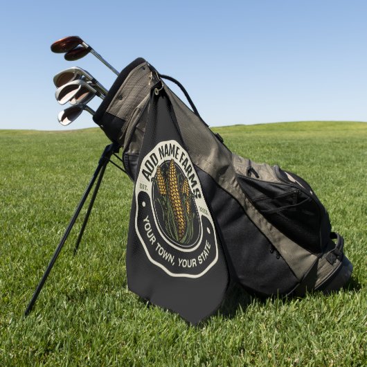 名前パーソナライズされたスウィートコーンガーデンファーム農家 ゴルフタオル (グリーン)