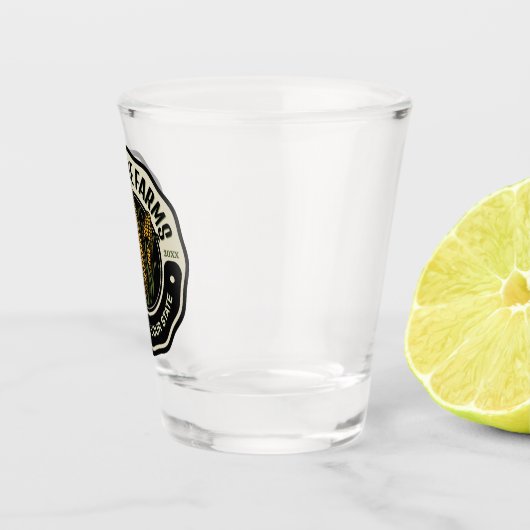 名前パーソナライズされたスウィートコーンガーデンファーム農家 ショットグラス (右)