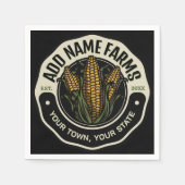 名前パーソナライズされたスウィートコーンガーデンファーム農家 スタンダードカクテルナプキン (正面)