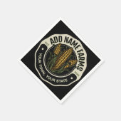 名前パーソナライズされたスウィートコーンガーデンファーム農家 スタンダードカクテルナプキン (角)